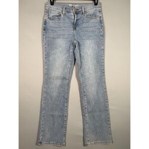 DG2 Diane Gilman Straight Leg Jeans Woman 8 Blue Denim Virtual Stretch 30x30.5